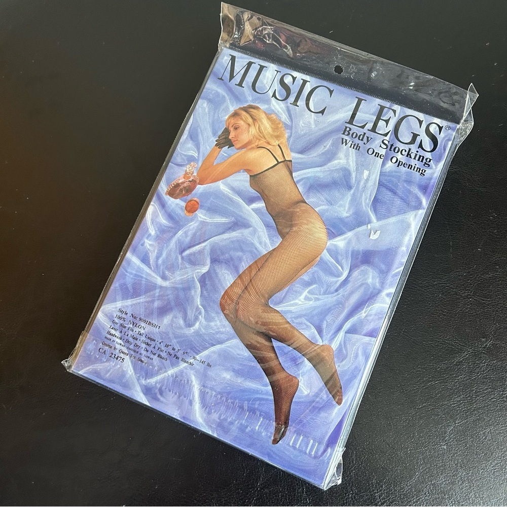 Music Legs Vintage *Deadstock* White Fishnet Body Stocking